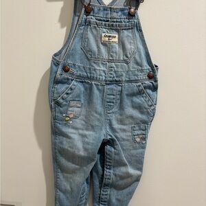 OshKosh B'gosh Light Blue Overalls with Floral Details